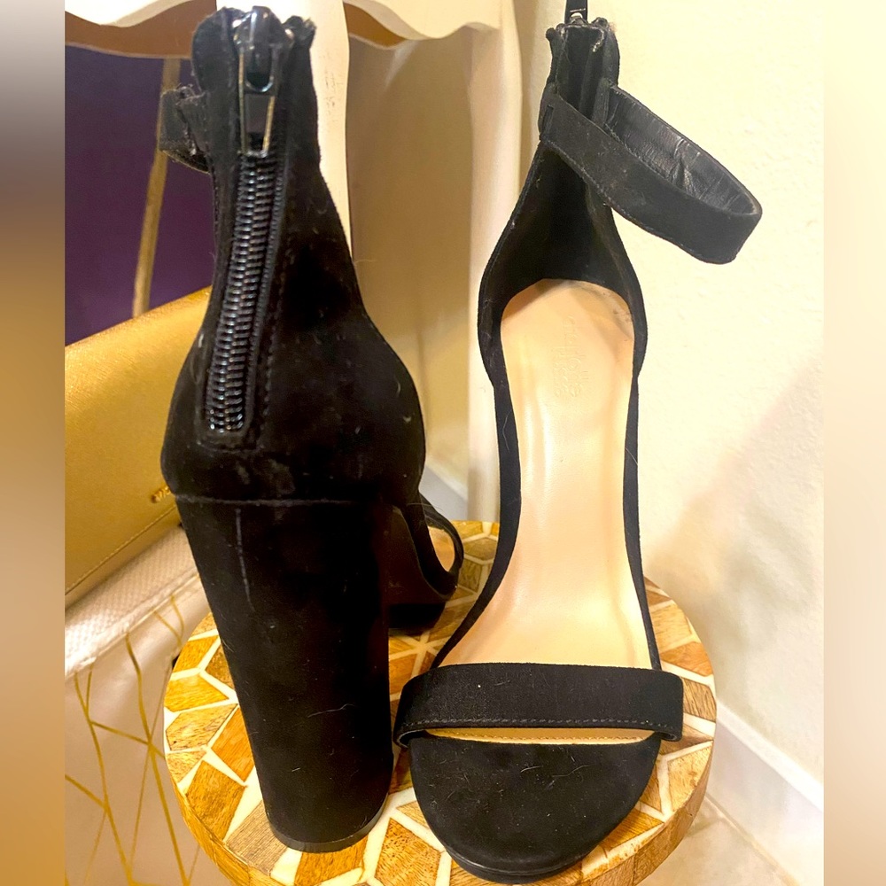 Black Platform Sandals w/ Block Heel | Size 7